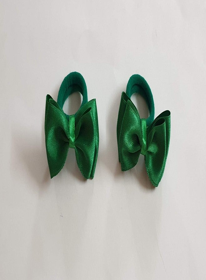Belleza Crafting with Creativity Hair Accessories Set-5/ Bow Hairband with Bow Hairclip and Bow Ponytail Band/Combo Set for Girls Pattern1 (Green SHDD1) - Image 4